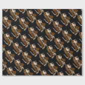 Papier Cadeau Art drôle de chien de Basset Hound (Plat)