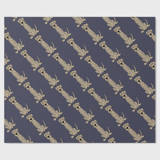 Papier Cadeau Art drôle de chiot de chien-loup irlandais (Plat)