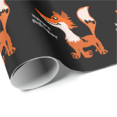 Papier Cadeau Art drôle de Fox rouge (Coin rond)