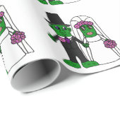 Papier Cadeau Art drôle de mariage de jeunes mariés de conserves (Coin rond)