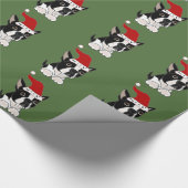 Papier Cadeau Art drôle de Noël de Boston Terrier (Coin)