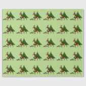Papier Cadeau Art drôle de Noël de Pinscher de dobermann (Plat)