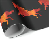 Papier Cadeau Art du Cheval de Feu (Coin rond)