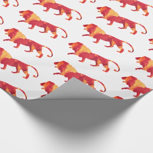 Papier Cadeau Art du lion rouge (Coin)