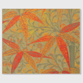 Papier Cadeau Art en bambou terrestre Vintage Imprimer orange (Plat)