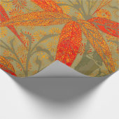 Papier Cadeau Art en bambou terrestre Vintage Imprimer orange (Coin)