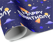 Papier Cadeau Art extra-atmosphérique Wilds Système solaire Astr (Coin rond)