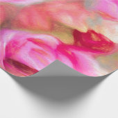 Papier Cadeau Art floral chic de printemps rose profond (Coin)