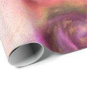 Papier Cadeau Art floral chic de printemps rose profond (Coin rond)