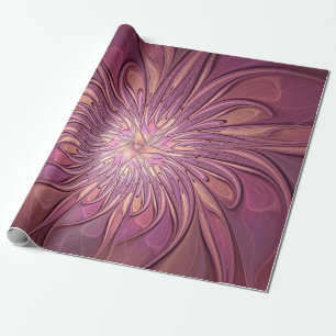 Papier Cadeau Art floral fractal moderne abstrait couleurs de ba