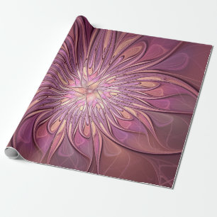 Papier Cadeau Art floral fractal moderne abstrait couleurs de ba