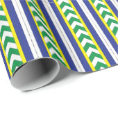 Papier Cadeau Art folklorique letton vert et bleu letton (Coin rond)