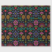 Papier Cadeau Art folklorique mexicain sans soudure motif, desig (Plat)