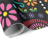 Papier Cadeau Art folklorique mexicain sans soudure motif, desig (Coin rond)