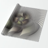 Papier Cadeau Art fractal Abstrait moderne en 3D (Déroulé)