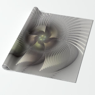 Papier Cadeau Art fractal forme 3D abstraite moderne