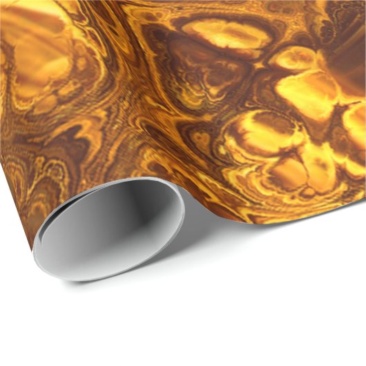 Papier Cadeau Art fractal incendie 2 (Coin rond)