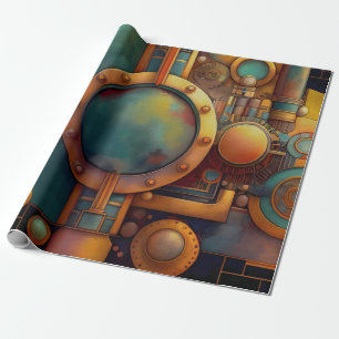 Papier Cadeau Art géométrique industriel steampunk