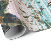 Papier Cadeau art graphique et aquarelle automne coloré noir (Coin rond)