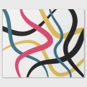 Papier Cadeau Art graphique moderne coloré, chaotique et audacie (Plat)