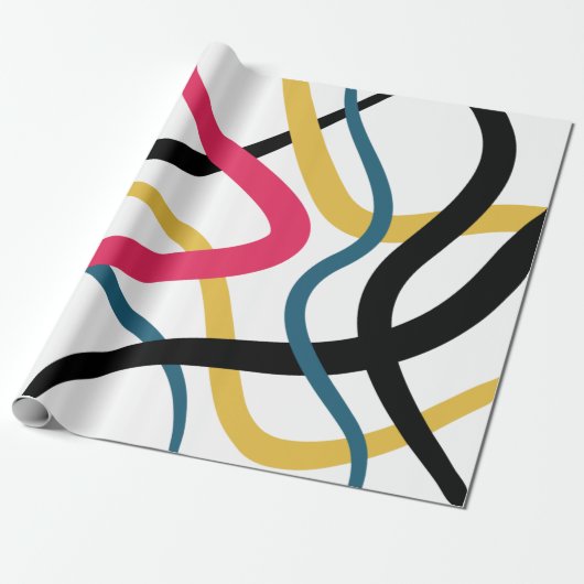 Papier Cadeau Art graphique moderne coloré, chaotique et audacie (Déroulé)