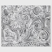 Papier Cadeau Art Gratte Noir Et Blanc (Plat)