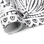 Papier Cadeau Art Gratte Noir Et Blanc (Coin rond)