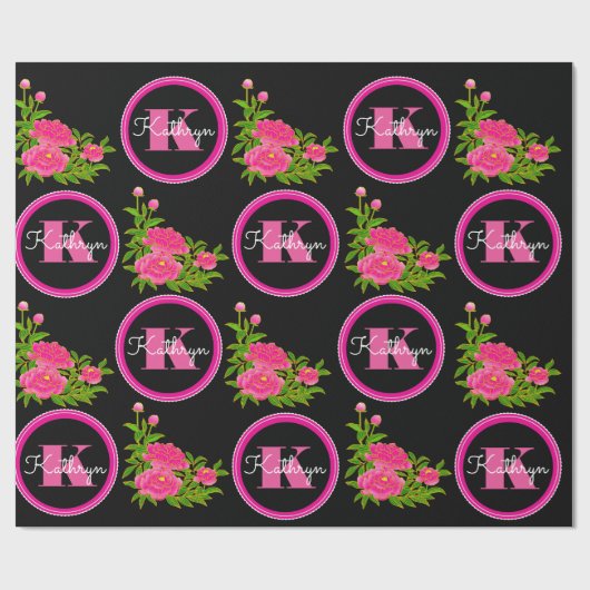 Papier Cadeau Art Japonais Belles pivoines Multi Occasion (Plat)