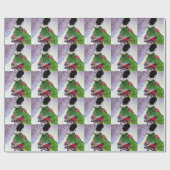 Papier Cadeau Art japonais Geisha avec kimono et parapluie (Plat)