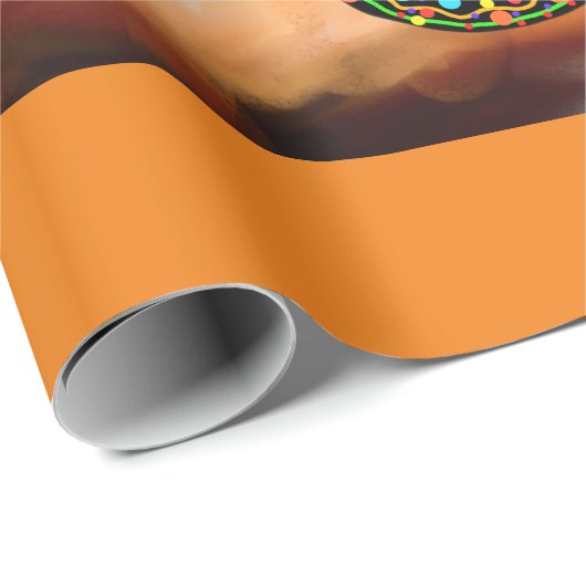 Papier Cadeau Art Kokopelli (Coin rond)