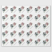 Papier Cadeau Art mignon de hiboux de jeunes mariés (Plat)