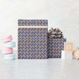 Papier Cadeau Art moderne abstrait marine bleu motif