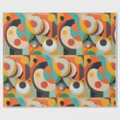 Papier Cadeau Art Moderne Du Milieu Du Siècle, Diverses Couleurs (Plat)