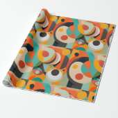 Papier Cadeau Art Moderne Du Milieu Du Siècle, Diverses Couleurs (Déroulé)