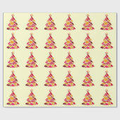 Papier Cadeau Art moderne élégant sapin de Noël (Plat)