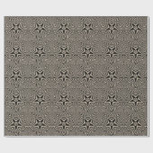 Papier Cadeau Art moderne Étoiles noires et blanches (Plat)