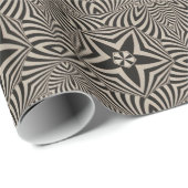 Papier Cadeau Art moderne Étoiles noires et blanches (Coin rond)