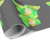 Papier Cadeau Art moderne moderne orchidée (Coin rond)