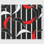 Papier Cadeau Art moderne noir, blanc, rouge (Plat)