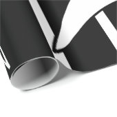 Papier Cadeau Art moderne noir, blanc, rouge (Coin rond)