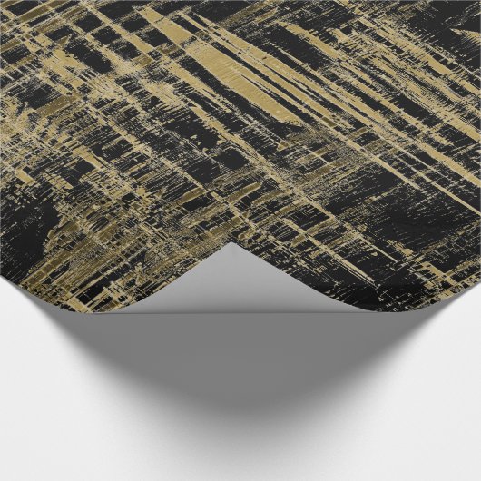 Papier Cadeau Art moderne noir et or (Coin)