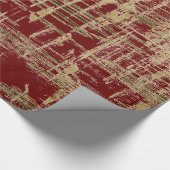 Papier Cadeau Art moderne rouge foncé et or (Coin)