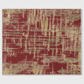 Papier Cadeau Art moderne rouge foncé et or (Plat)