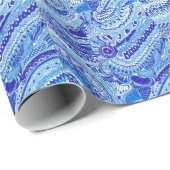 Papier Cadeau Art motif de style Royal Blue et White Ming (Coin rond)