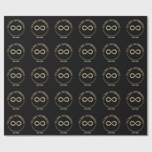 Papier Cadeau Art Neurodivergent Infini Arc-en-ciel Affirmant le