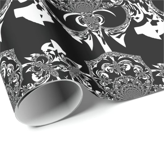 Papier Cadeau Art noir et blanc africain (Coin rond)