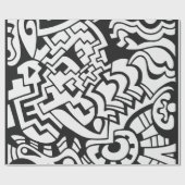 Papier Cadeau Art noir et blanc de rue de graffiti (Plat)