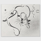 Papier Cadeau Art noir et blanc Jane Avril par Toulouse Lautrec (Plat)