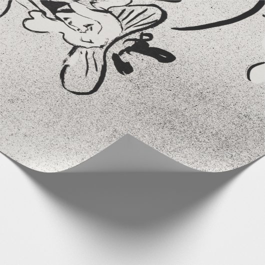 Papier Cadeau Art noir et blanc Jane Avril par Toulouse Lautrec (Coin)