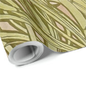 Papier Cadeau Art Nouveau Alfonse Mucha fleurs d'oeillets floral (Coin rond)